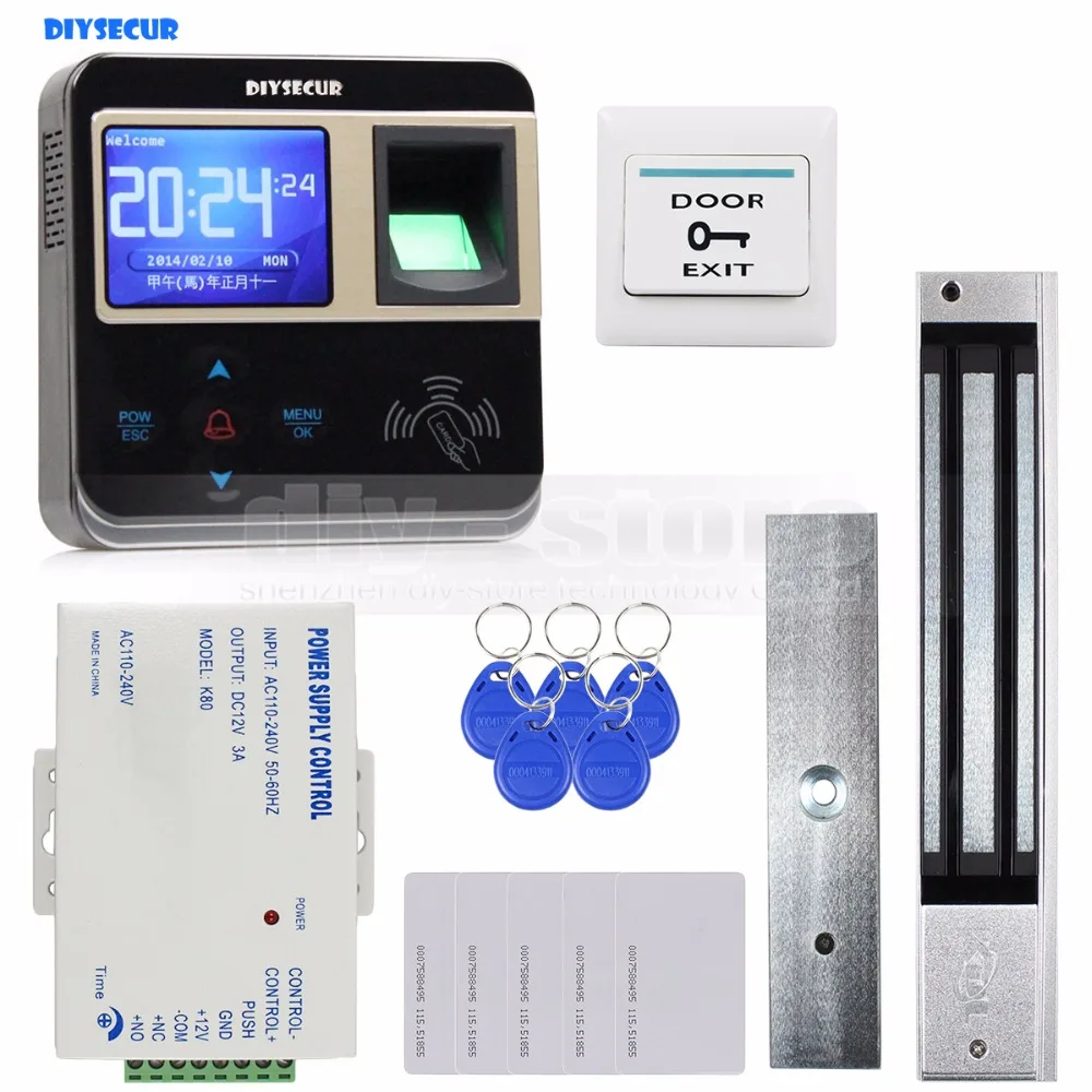 

DIYSECUR Fingerprint ID Card Reader 125KHz Door Access Control System + 280kg Magnetic Lock Kit