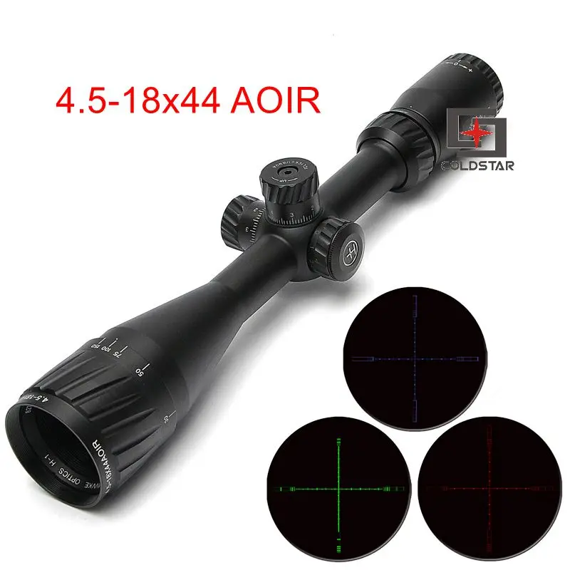 

RGB Illumination 4.5-18X44 AOIR Tactical Optical Riflescope Cross Reticle Hunting Shooting Rifle Gun Scope