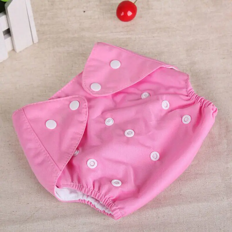 Унисекс многоразовый размер регулируемый моющийся герметичный детский тканевый подгузник - Цвет: Розовый