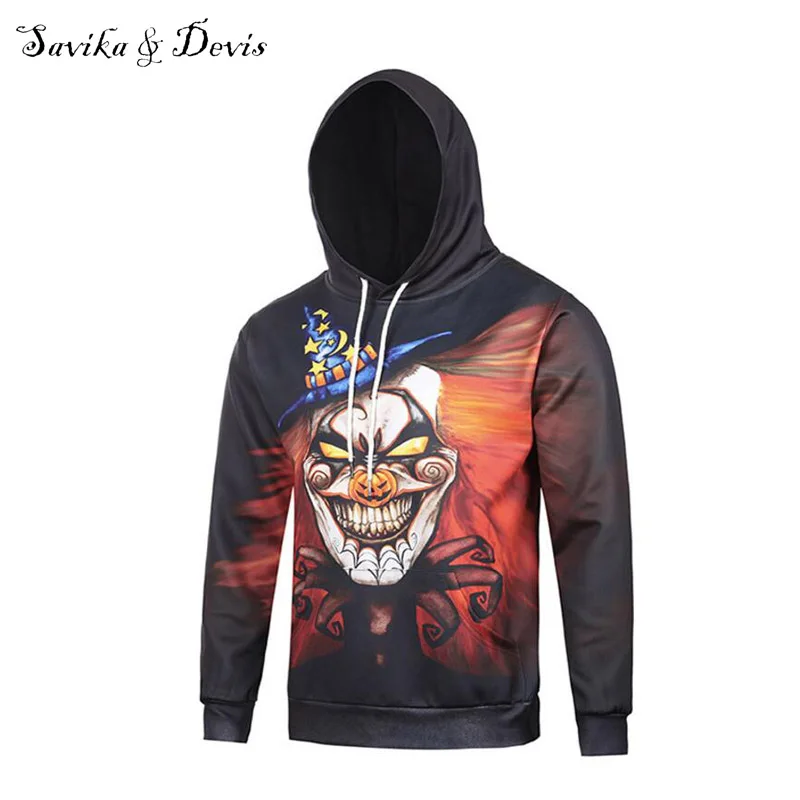 M L XL XXL XXXL Large Size Halloween 3d Hoodies Men 2018 New Style High ...