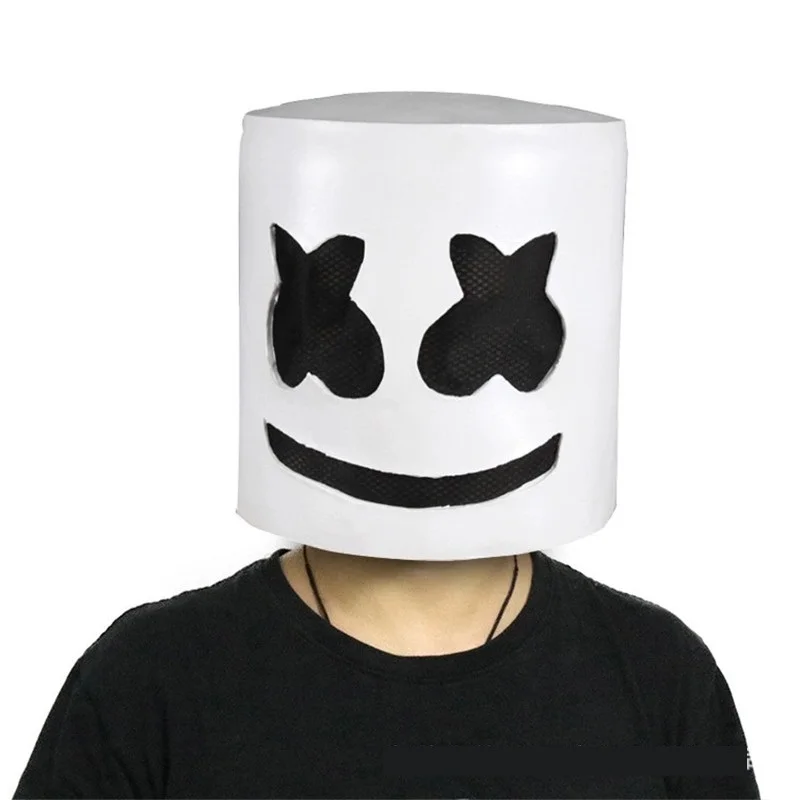 Marshmallow Cos DJ шлем в форме маршмеллоу смешной Косплей Полный голова латексная маска для хеллоуина Cos головные уборы взрослый аксессуар белая