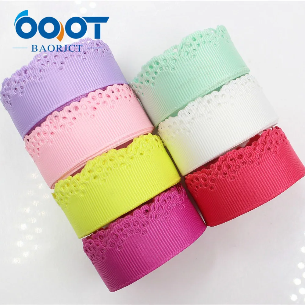 

OOOT BAORJCT 1770310 hot sale 22mm hollow Flowers solid Grosgrain Ribbon, DIY handmade materials,Clothing accessories