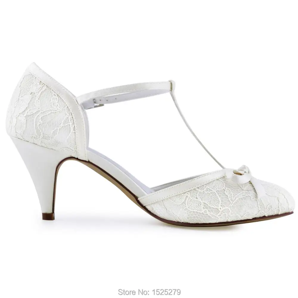 Hc1721 white strap Orteil Ivoire Pompes Dentelle Mariée Chaussures De T Ivory Mariage Blanc Fermé Femme Soirée Arcs ApHnwxqa7