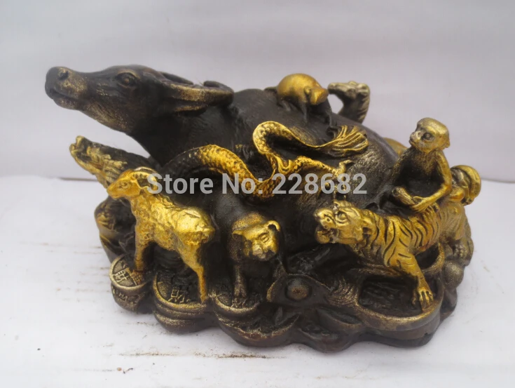 

Metal Crafts Home Decoration Crafts Rare Chinese old copper/bronze carved Gold gilt 12 zodiac animals sculpture / animals Statue