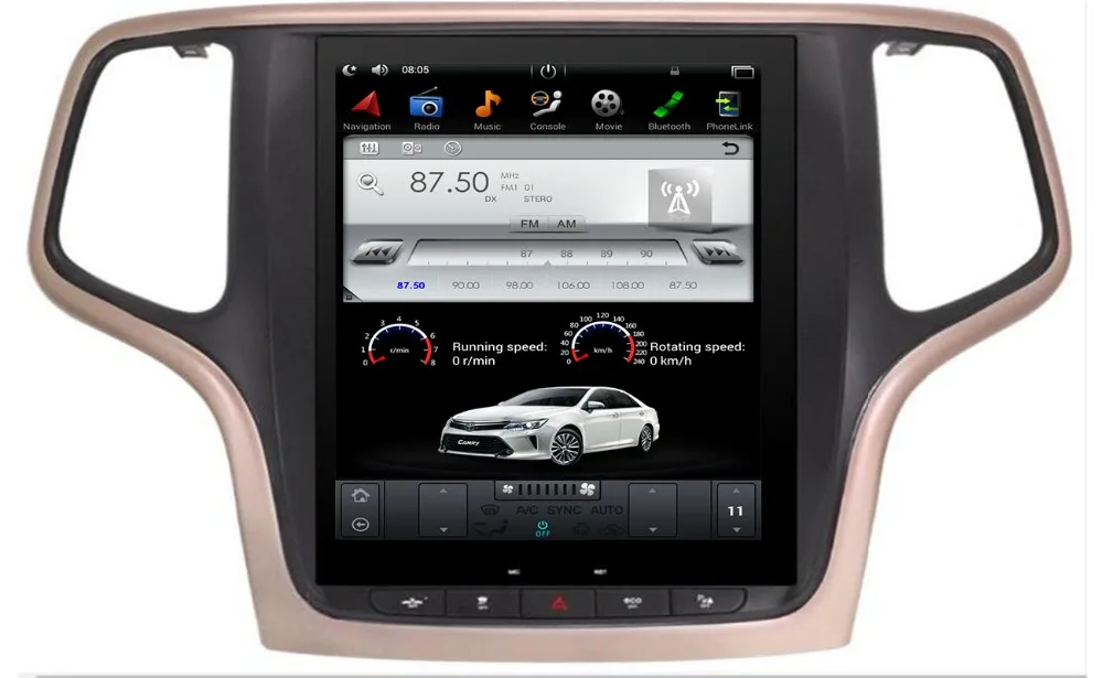 10,4 дюймов вертикальный экран Tesla стиль Android 7,1 автомобильный DVD gps плеер для Jeep Grand Cherokee 2012 2013