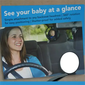 

Encell TS15 Car Rear View Mirror ABS Adjustable Belt Interior Accessories Convex Mirror Auxiliary Mirror for Baby Safety Care