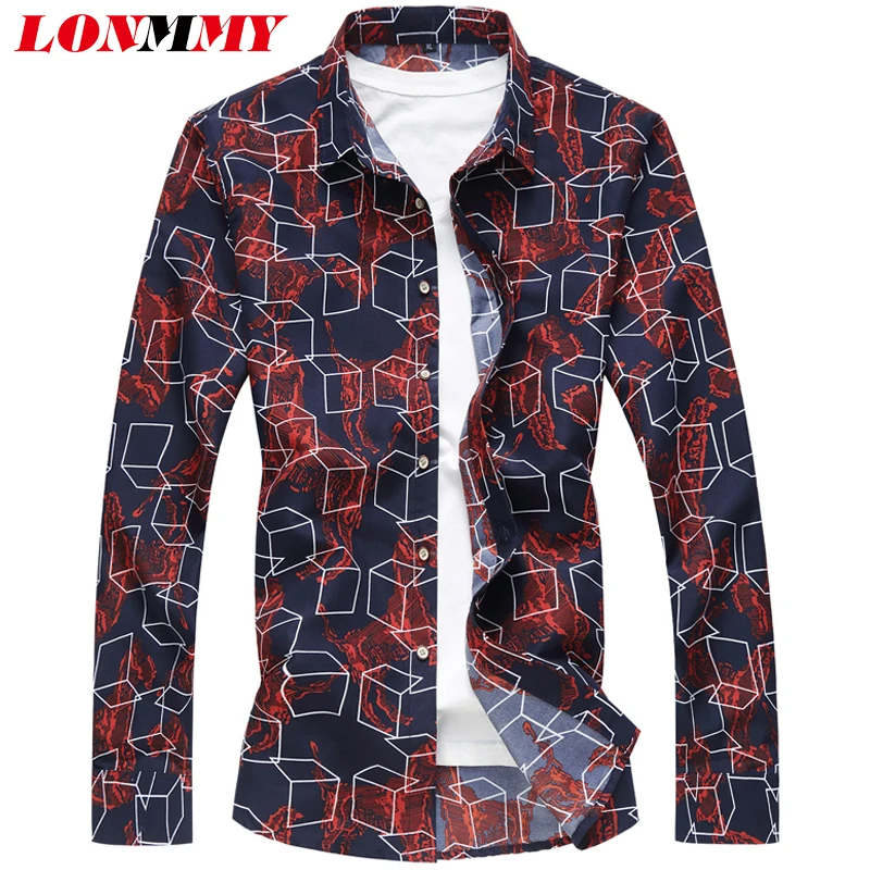 

LONMMY 5XL 6XL 7XL Shirts men dress Long sleeve blusas masculina slim fit Casual shirts for men Red Blue camisa social masculina