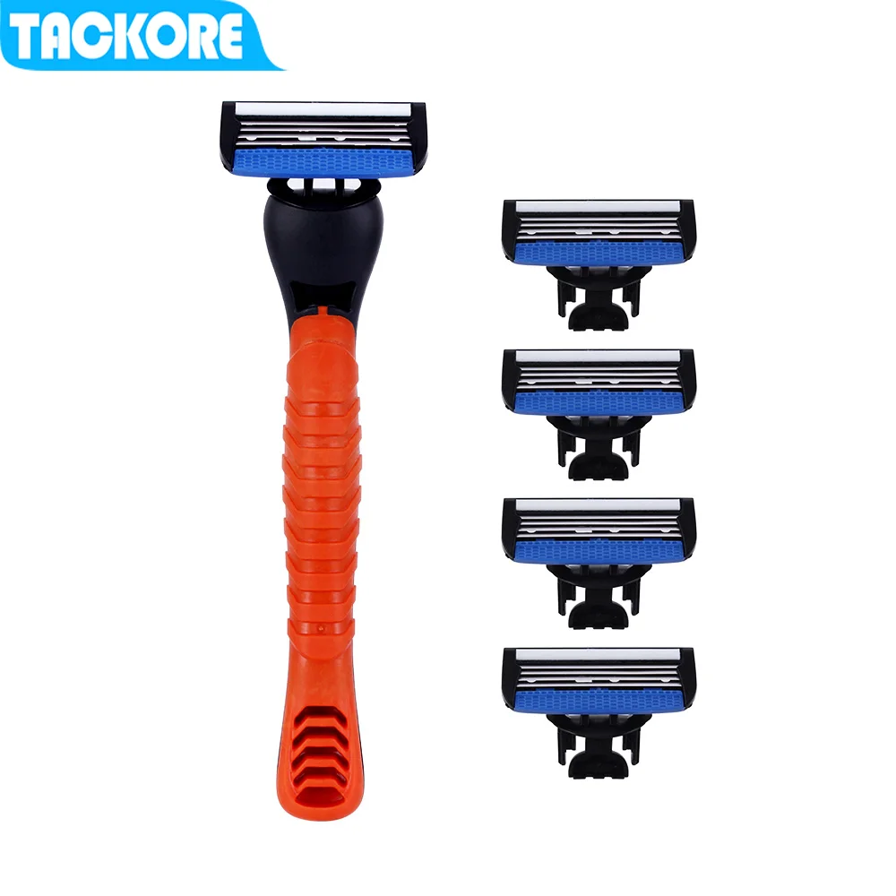 

Tackore Red Color Handle Men's Shaving Safety Razor Manual Shaving Razor Trimmer Men Safety Razor