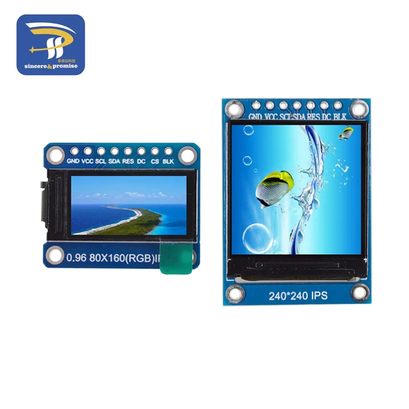 TFT-дисплей IPS 0 96/1 3 дюймов 7P SPI HD 65K полноцветный ЖК-модуль ST7735 / ST7789 Привод IC 80*160 240*240