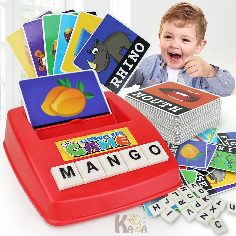 Детская английская орфография Алфавит Письмо игра для раннего развития игрушки Дети английская карточная машина игра