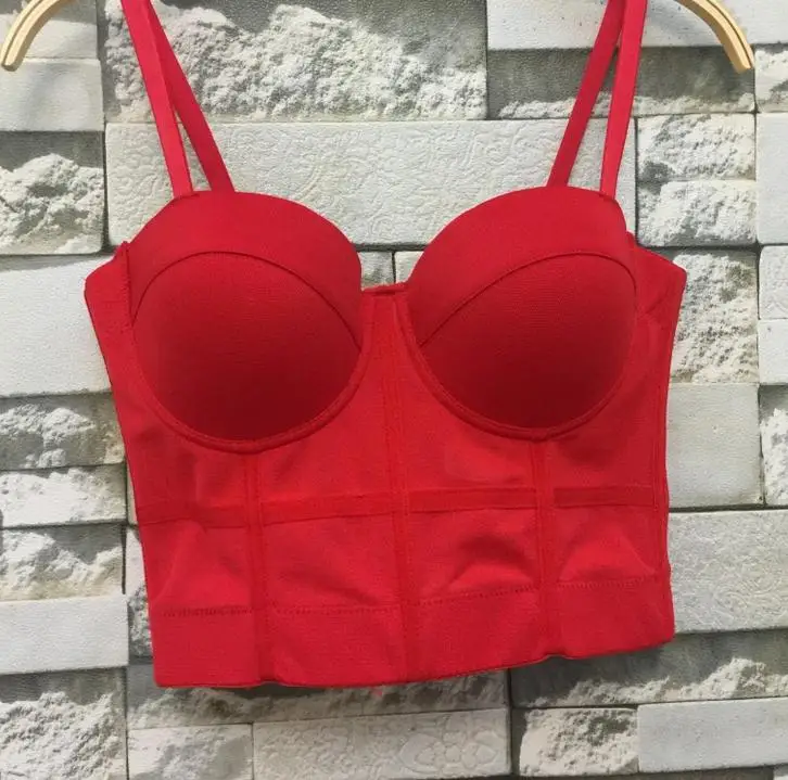 Kopen Mode Mesh Push Up Bralet vrouwen Corset Bustier Bra Night Club Party Cropped Top Vest Plus Size AW514