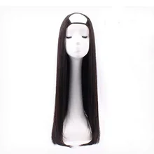 Полный блеск u-часть парик на заколках на всю голову цельные прямые волосы для наращивания машина remy наращивание волос сплошной цвет половина парик