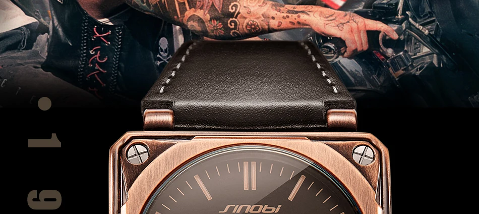 SINOBI Роскошные брендовые военные спортивные мужские наручные часы Новая мода квадратной формы Кварцевые водонепроницаемые мужские часы Relogio Masculino