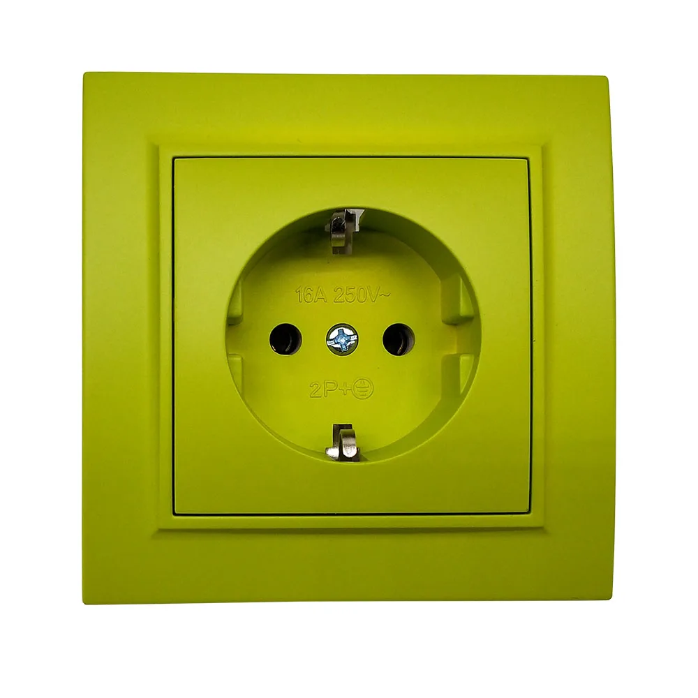 

Wall socket Pop Socket green color Socket with earth European DIY Socket 16A 250V free shipping legrand Schneider livolo