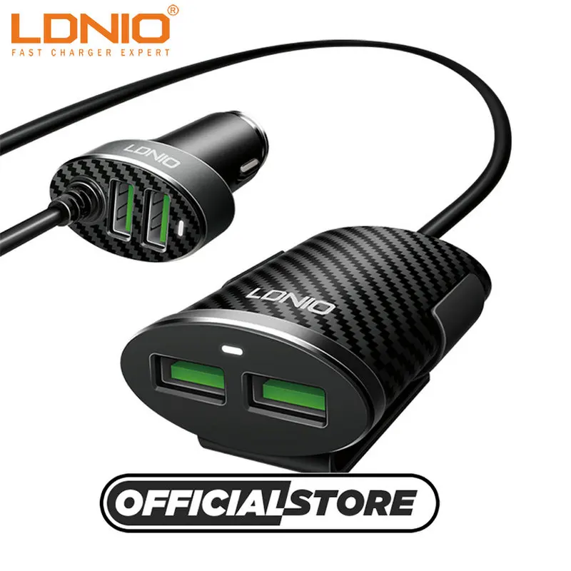 LDNIO c502 سيارة usb شاحن الأمامي والخلفي 2 المزدوج 4 منافذ الهاتف شاحن سيارة شاحن ل htc, samsung, huawei, xiaomi, redmi