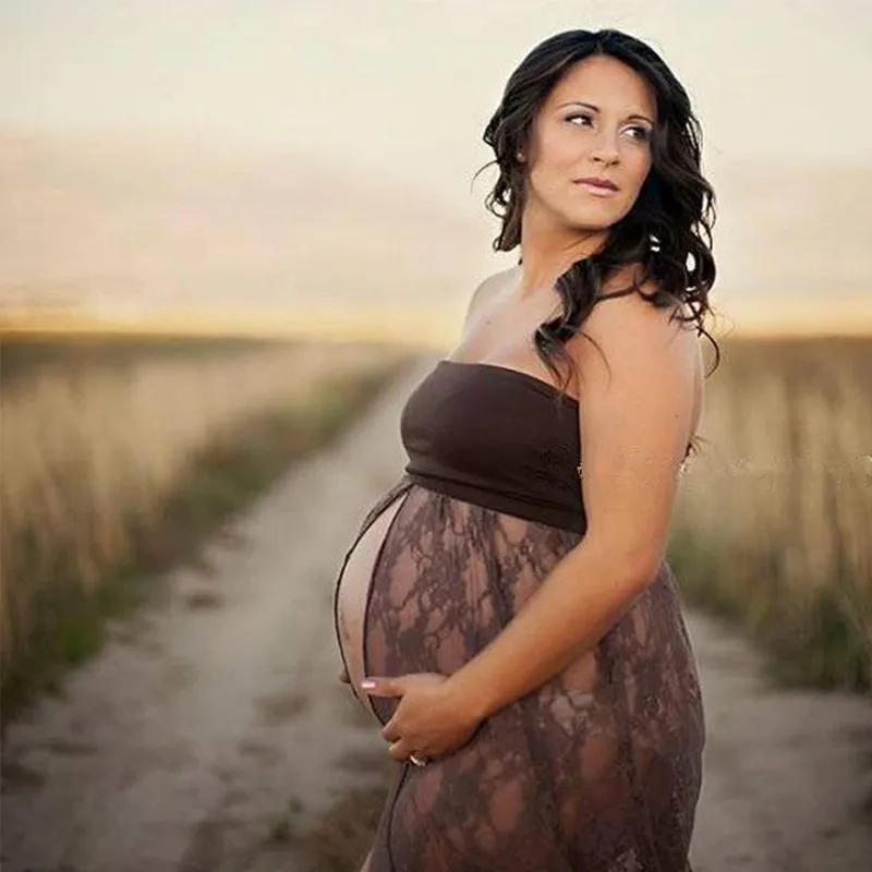 Hot Sale Maternity Photography Props Lace Stretchy Pregnancy Long