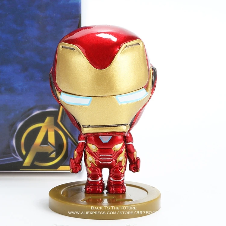 Murah Disney Marvel Avengers Iron Man Hulk Thanos Dokter Aneh 6 gaya Q Versi Action Figure Anime Mainan model Koleksi Figurine