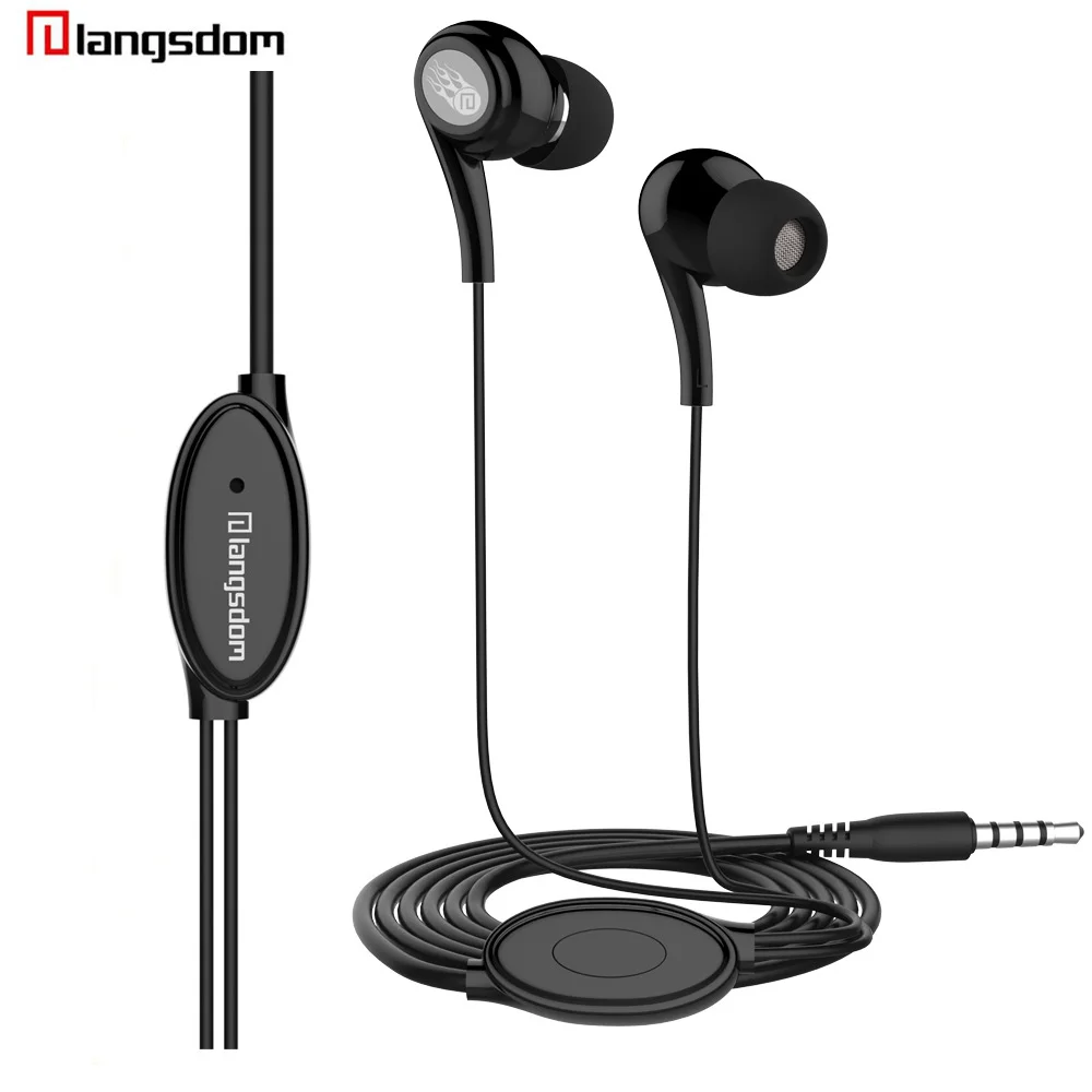 Langsdom Fashion stereo Earphone Super Bass sound Headset with Microphone In Ear Earphone for