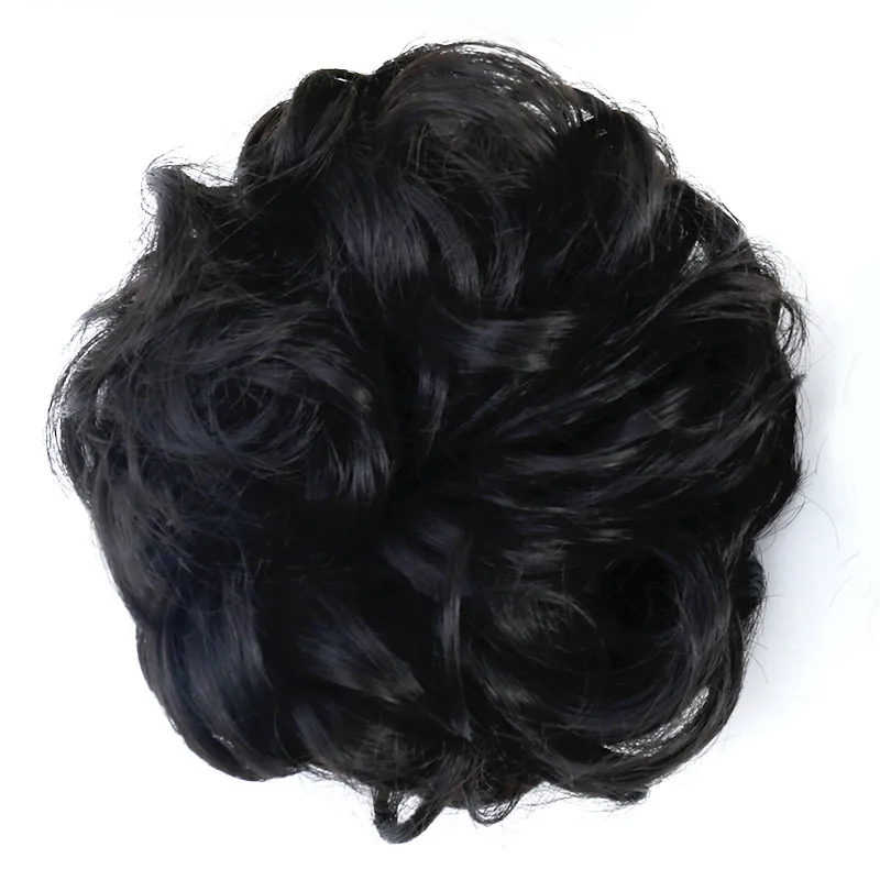 WTB Women Chignon with Rubber Band Hair Extension updo Donut Hairpieces Curly Heat Resistant Synthetic Hair pieces Colors