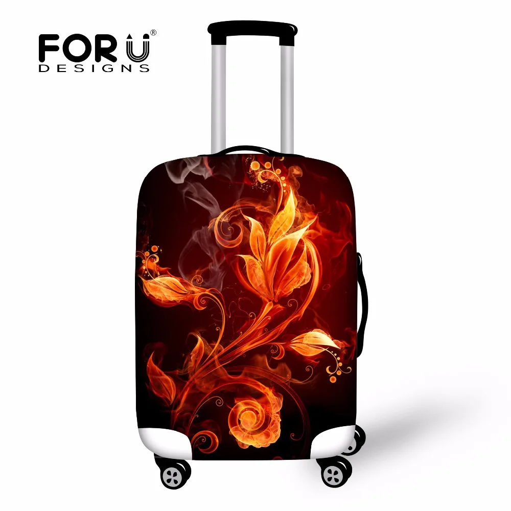 

FORUDESIGNS Anti-dust Cover For Women Travel Suitcase Flame Floral Rose Luggage Covers Protector Apply To 18-30inch Trolley Case