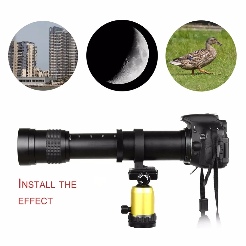 Телеобъектив 420 800 мм f/8 3 16 для Nikon DSLR T Mount Camera D7200 D5300 D5200 D3300 D3200 D3000 D7100 D7000|Объективы