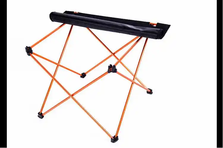 Portable Foldable Folding Table Desk Furniture Outdoor Picnic Aluminium Alloy Ultralight Beach Table Orange And Red
