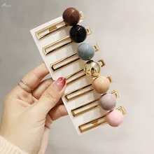 AOMU Модные акриловые заколки для волос карамельного цвета, аксессуары для волос для женщин и девушек, корейские Металлические Заколки Для Волос золотого цвета