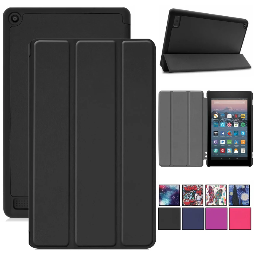 Cartoon Slim Case for Amazon fire 7'' 2017 2019 Cover Smart Stand PU For Kindle Fire 7 2017 2019 Smart Flip Cover  (1)