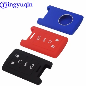 

jingyuqin 10PS Remote 5 Buttons Car-Styling Silicone Cover Key Case For Cadilac ATS SRX DTS CTS STS XTS For Chevrolet Smart