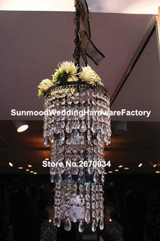 

no light and flowers including ) Acrylic Crystal Wedding Centerpiece for wedding hall hangging Chandelier
