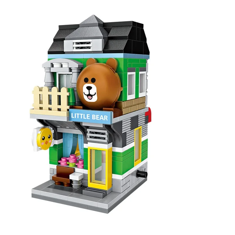 411 шт. книжный магазин мелкие частицы концентрированный building block игрушки мини street