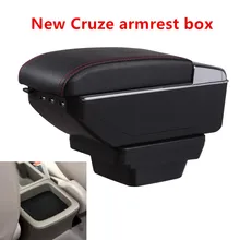 Для нового Cruze подлокотник коробка центральный магазин содержание коробка для хранения Chevrolet подлокотник коробка с подстаканником пепельница USB интерфейс-17
