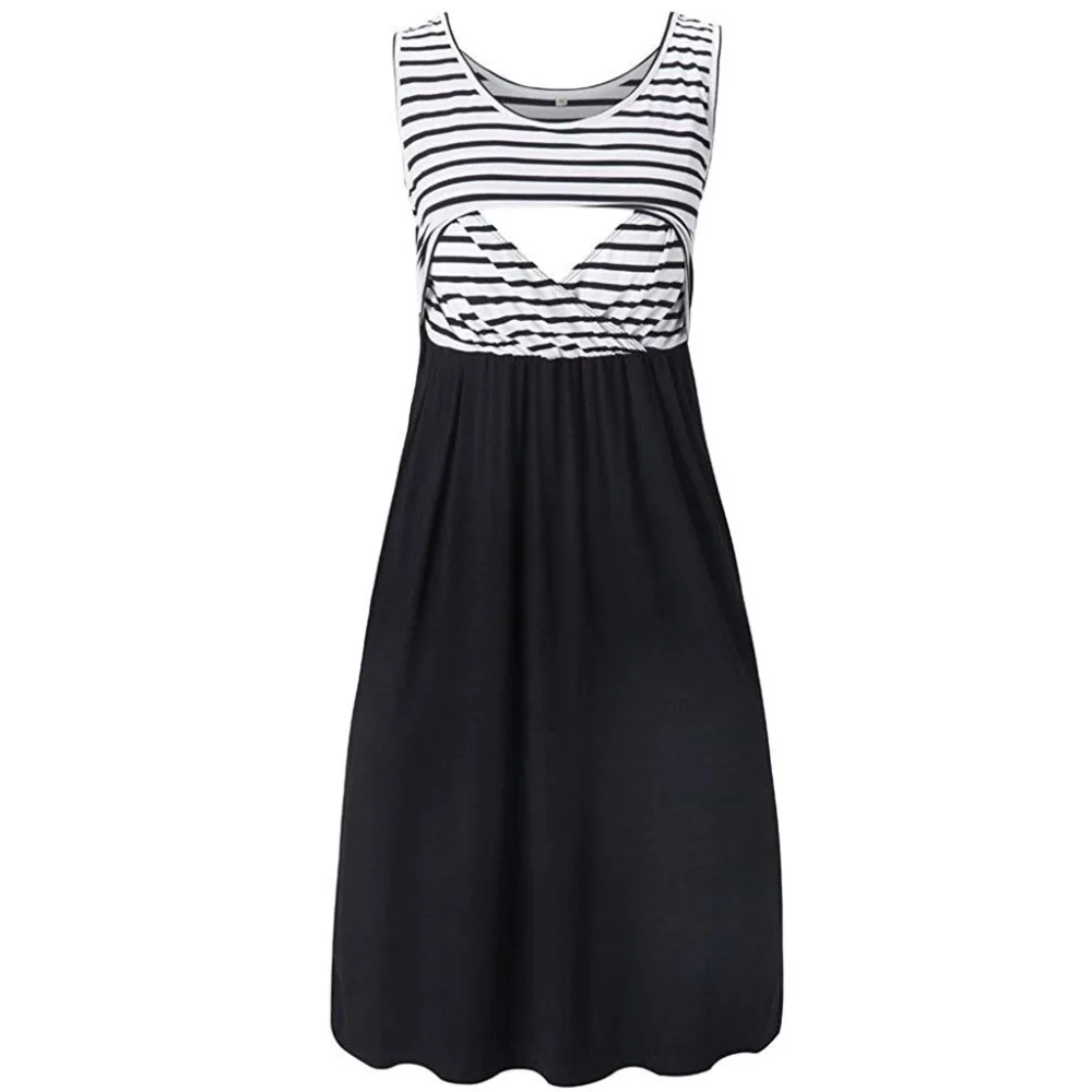 

Women Pregnant Maternity Stripe Tunic Breastfeeding maternity dresses Spring Summer Autumn Maternity Cotton maternity dresses