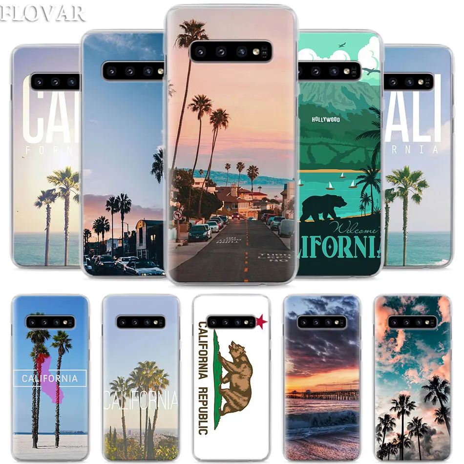 

California Travel Phone Case for Samsung Galaxy S10e S10 Plus S7 S8 S9 Plus Note 8 9 M10 M20 M30 Hard Case Coque