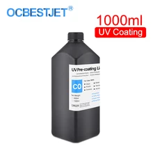 1000 мл жидкость с УФ-покрытием без запаха для УФ-планшетного принтера может печатать на гладком материале для стекла, акрила, древесины