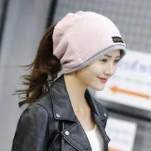 MAERSHEI осень зима полосатый вязаный плюс патч в виде шляпы двойная шерстяная шапка чистый цвет ворс шапка бини Мода месяц