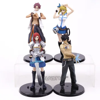 

Fairy Tail Lucy Erza Natsu Grey PVC Figures Collectible Model Toys 4pcs/set 14cm