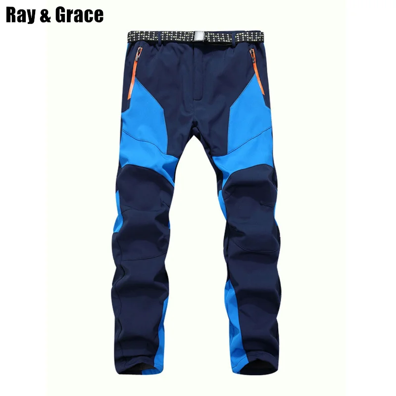 Winter Men Warm Softshell Fleece Pants Skiing Snowboard