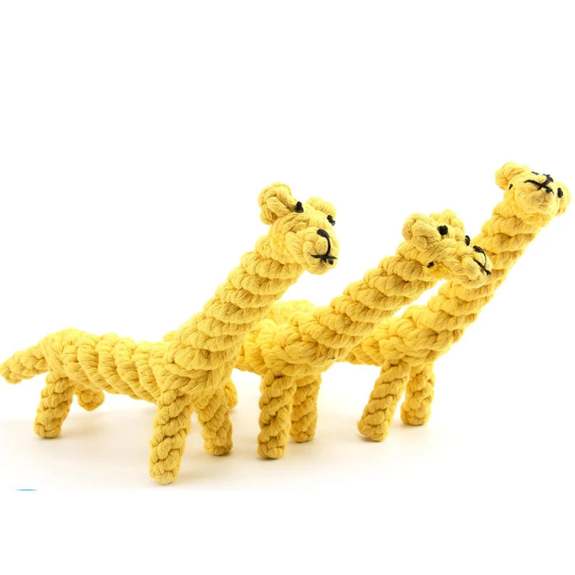 Pet Animal Cotton Linen Cord Cute Giraffe Rope Biting Toy Dog Toy Pet