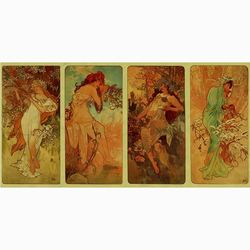 Большое бамбуковое волокно ткань Alphonse Mucha рабочее пляжное полотенце для занятий