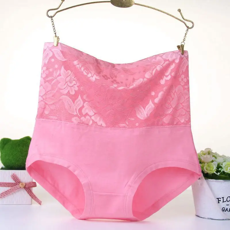 Womens Plus Size Cotton Underwear Floral Lace Patchwork Solid Color Panties High Waist Body Shaper Briefs Postpartum Beauty Care Womens Plus Size Cotton Underwear Floral Lace Patchwork Solid Color Panties High Waist Body Shaper Briefs Postpartum Beauty Care