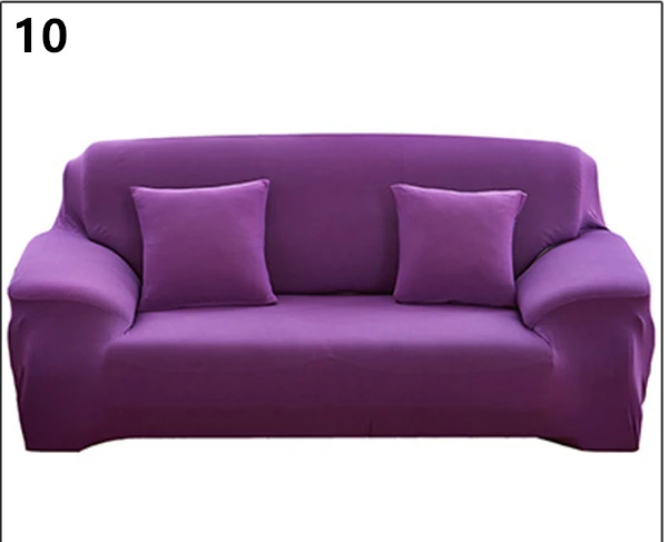1/2/3/4 местный чехлы для диванов спандекс современный Эластичный полиэстер однотонные диване чехол стульев протектор мебели Гостиная 6 цветов - Цвет: purple