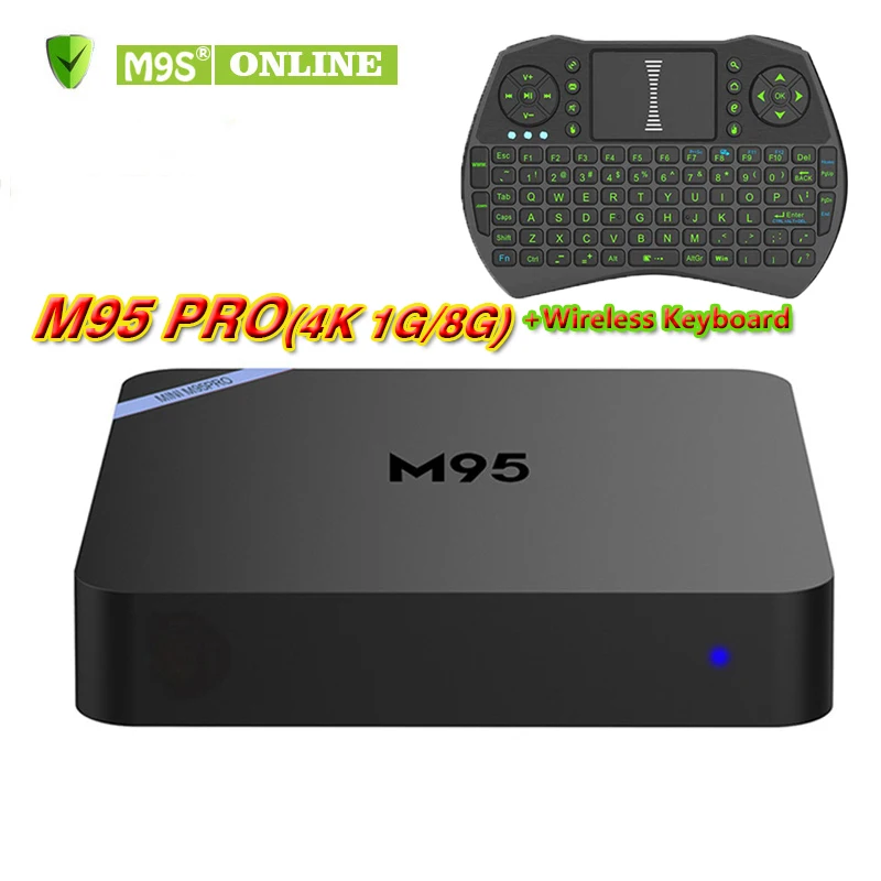 M95 PRO Amlogic S905W Android 7 1 KD17.5 ТВ коробка 4 ядра ГБ + 8 К 1080 P видео потокового Коробки I9