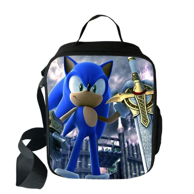 Модные Переносные сумки для обедов Super Mario Bros Sonic Boom Hedgehogs, студенческие сумки для хранения еды, детские дорожные сумки для пикника - Цвет: photo color
