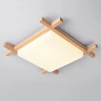 

Nordic LED Wooden Ceiling Lights In Square Shape lamparas de techo For Bedroom Balcony Corridor Kitchen Lighting Fixtures