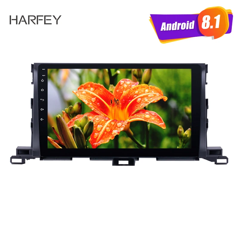 Harfey 10 1 дюймов Автомобильный мультимедийный плеер для 2015 Toyota Highlander Android 8 GPS