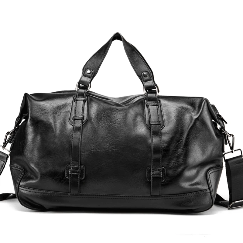 GUMST Men Handbag Leather Large Capacity Travel Bag Men Shoulder Bag Male Travel Duffle Tote Casual Messenger Crossbody Bags