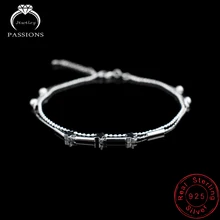 Новинка, Женский ножной браслет, 925 пробы, серебряный, двухслойный, цепочка для женщин, подвески в виде звезд, ювелирные изделия для ног