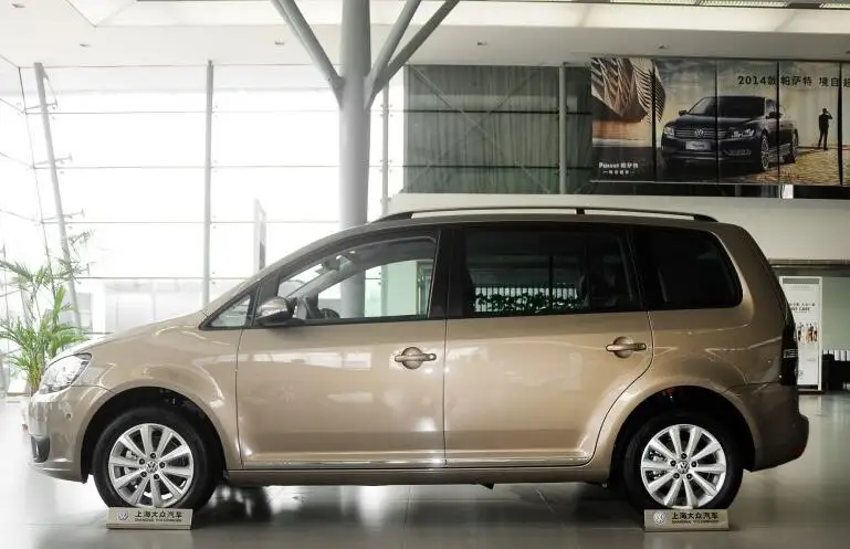 الفضة لصق نمط الجانب الألومنيوم سقف الرف السكك الحديدية بار ل volkswagen vw توران 2011-2015
