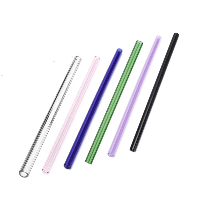 1PC Multi color Glass Drinking Straws Eco friendly Travel Drinks